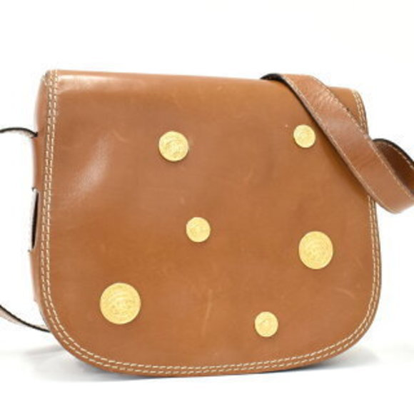 Celine Crossbody Coin Medal Motif Brown Leather - Picture 1 of 8